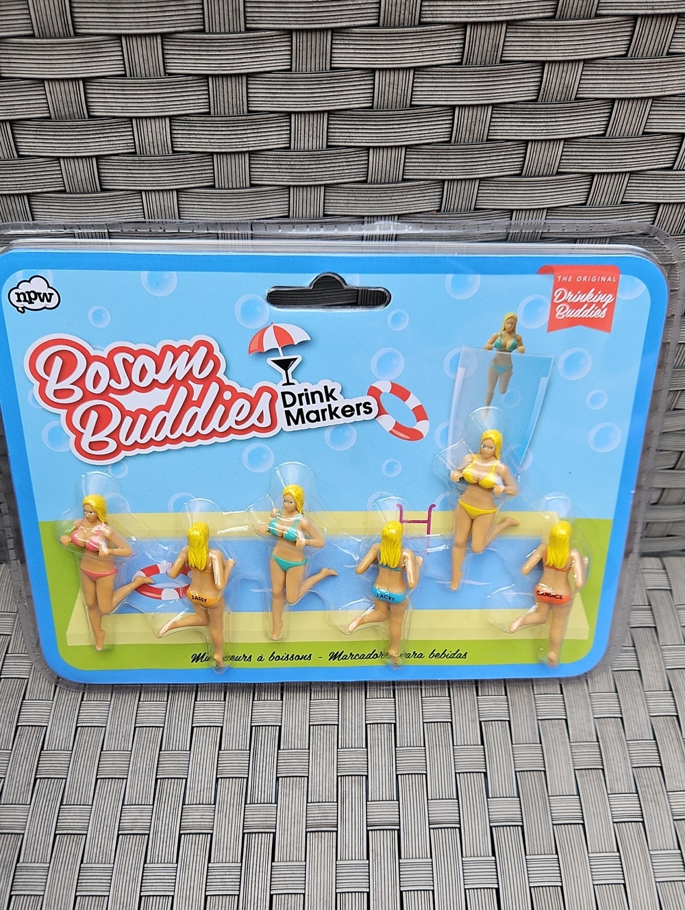 Bosom Buddies Drink Markers — Assorted Women In Bikini Colors (Set of 6)